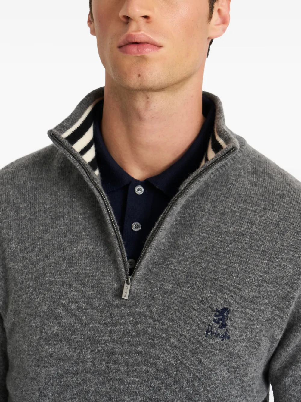 Pringle of Scotland Poloshirt met rits Grijs