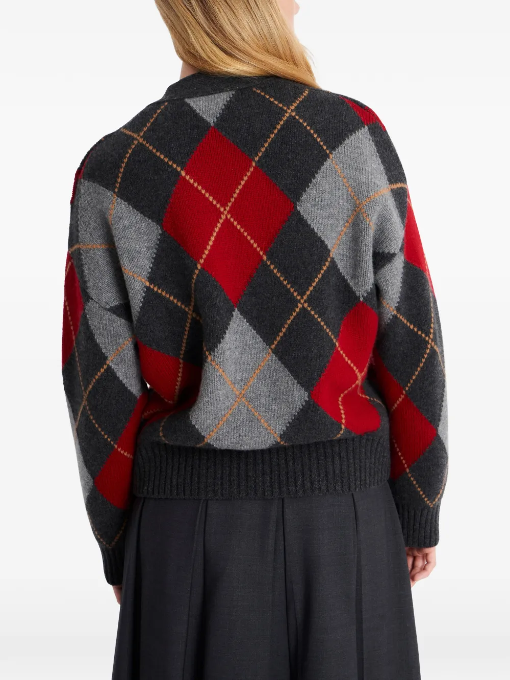 Pringle of Scotland Kasjmier vest met argyle patroon Grijs