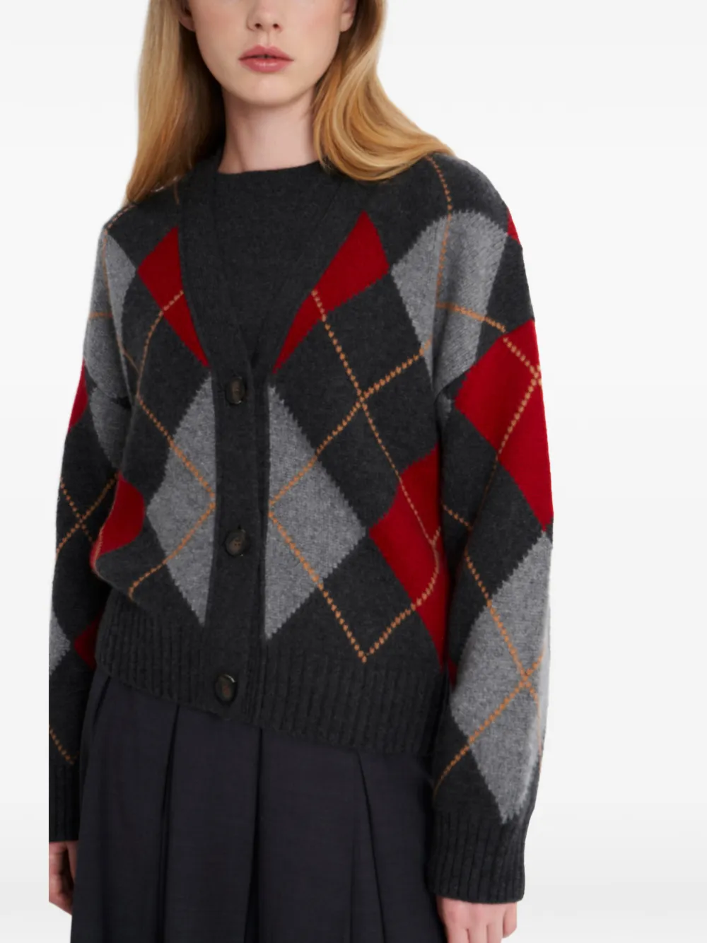 Pringle of Scotland Kasjmier vest met argyle patroon Grijs