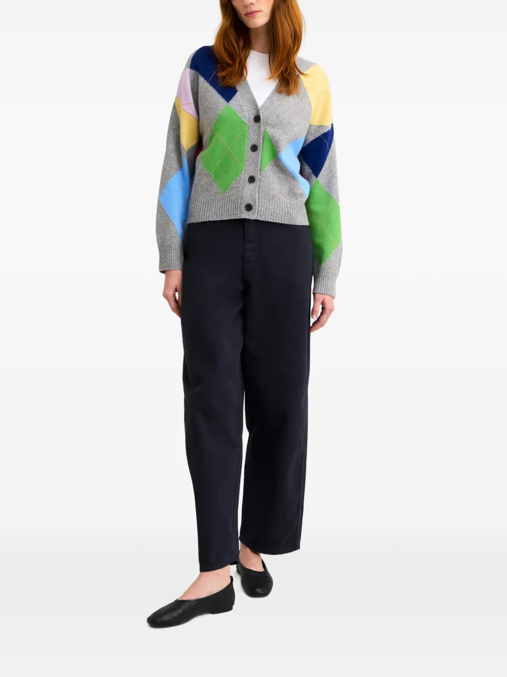  Pringle Of Scotland Argyle-pattern Buttoned Cardigan - Grey 