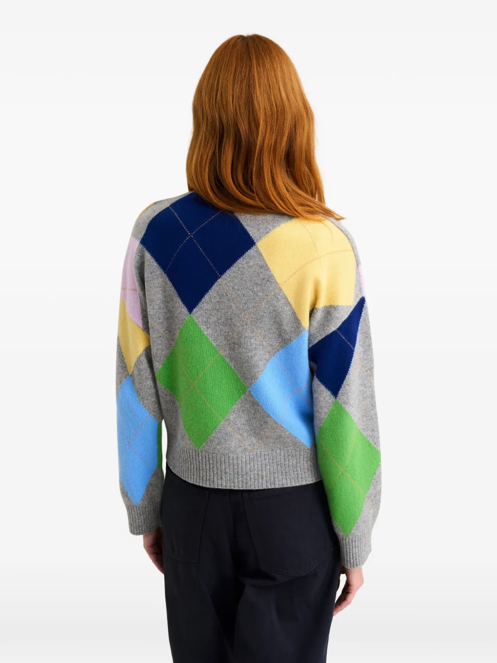 Pringle of Scotland Vest met argyle-patroon en knoop Grijs