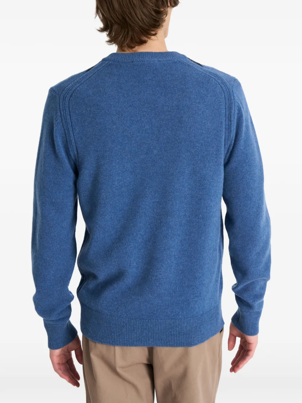 Pringle of Scotland Trui met argyle-patroon en V-hals Blauw