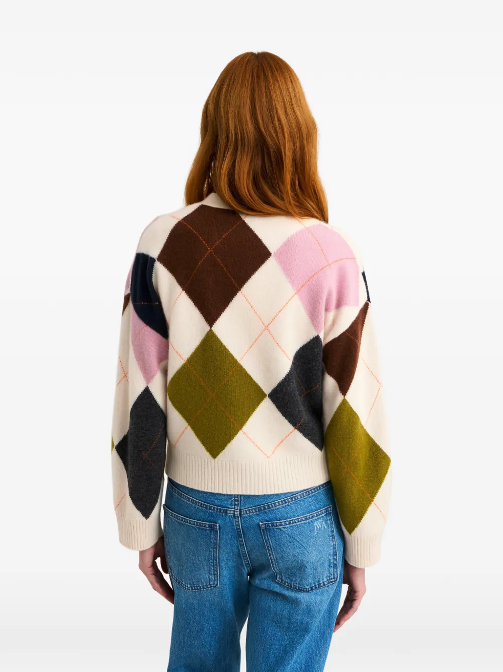 Pringle of Scotland Vest met argyle-ruit en knoop Beige