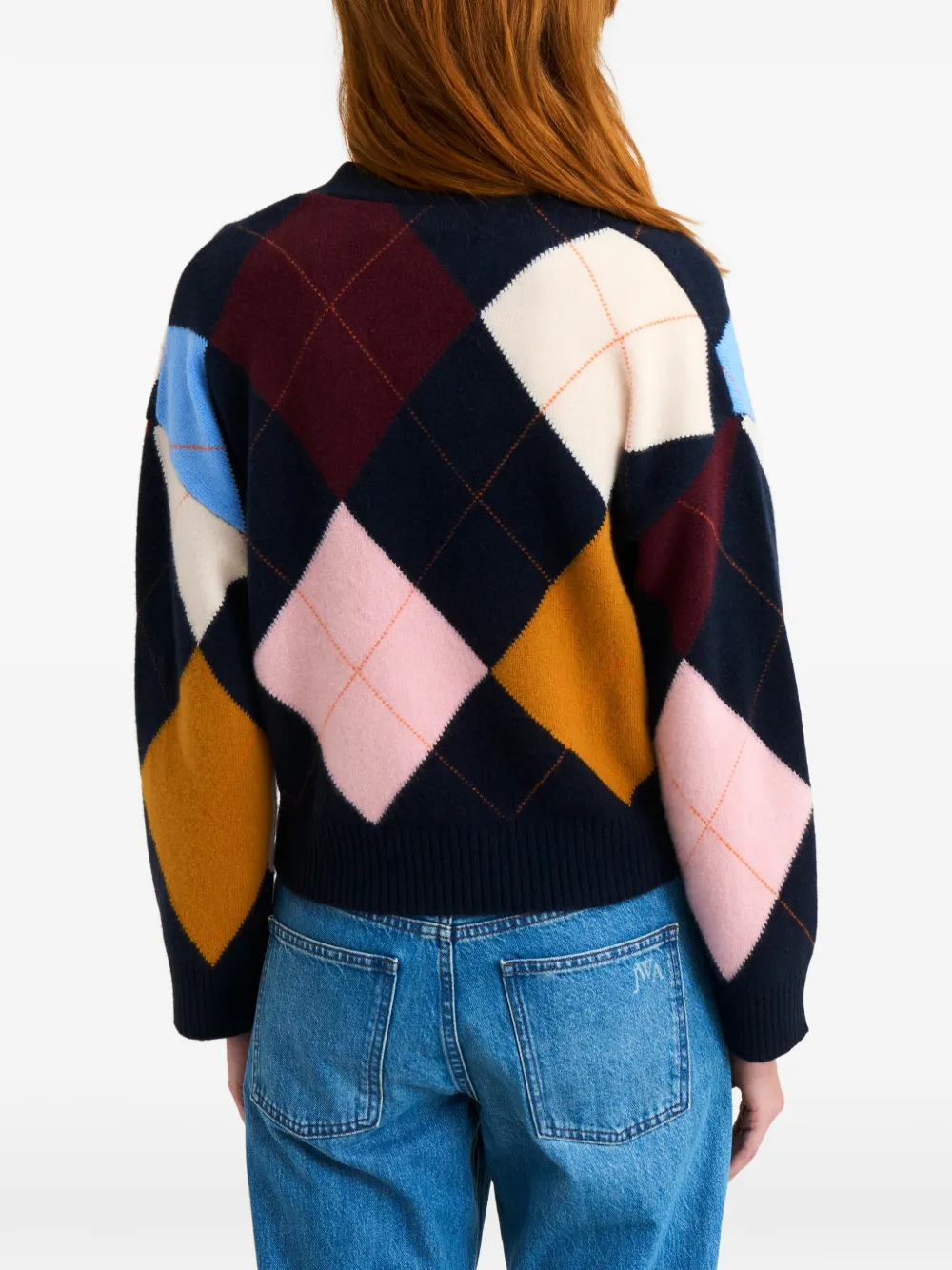 Pringle of Scotland Vest met argyle-ruit en knoop Blauw