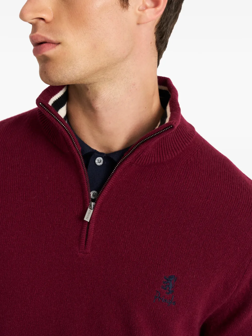 Pringle of Scotland Poloshirt met rits Rood