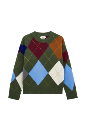 GANNI アーガイル セーター | ブルー | FARFETCH JP