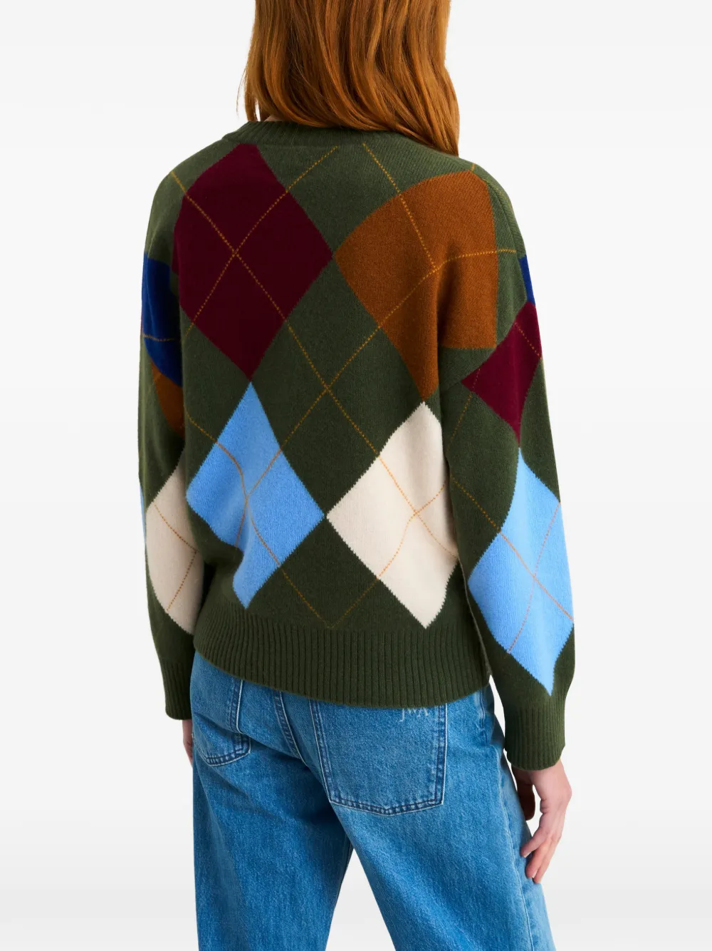 Pringle of Scotland Trui met argyle patroon en ronde hals Groen