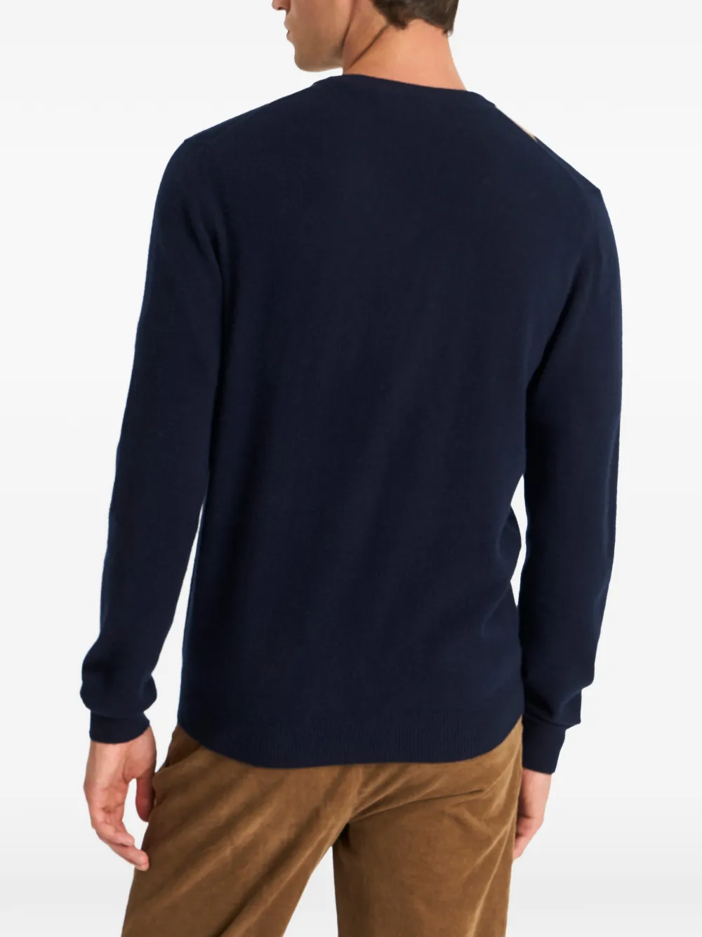 Pringle of Scotland Trui met V-hals en argyle-patroon Blauw