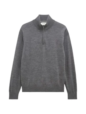 Burberry Check-trim half-zip Sweater | Grey | FARFETCH