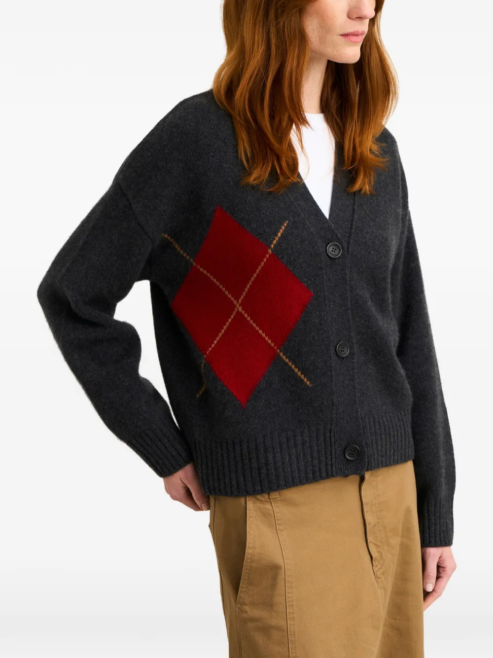 Pringle of Scotland Kasjmier vest met argyle patroon Grijs
