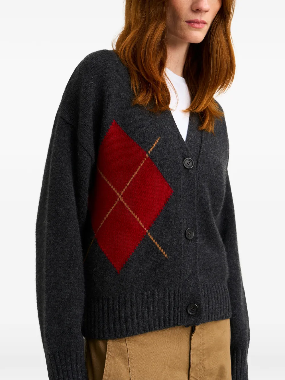 Pringle of Scotland Kasjmier vest met argyle patroon Grijs