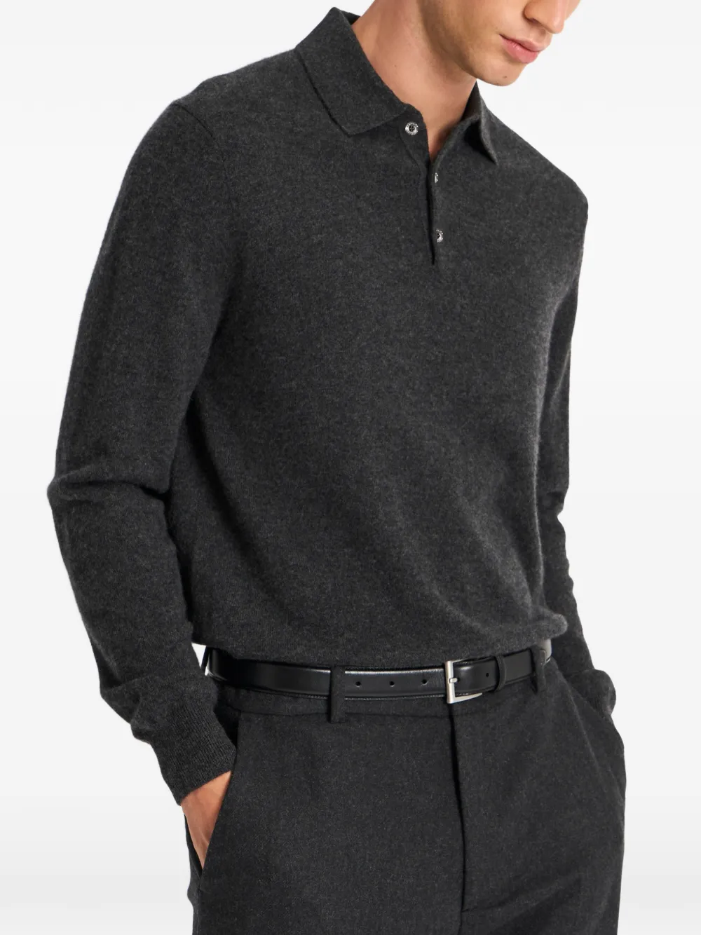 Pringle of Scotland Poloshirt met lange mouwen Grijs