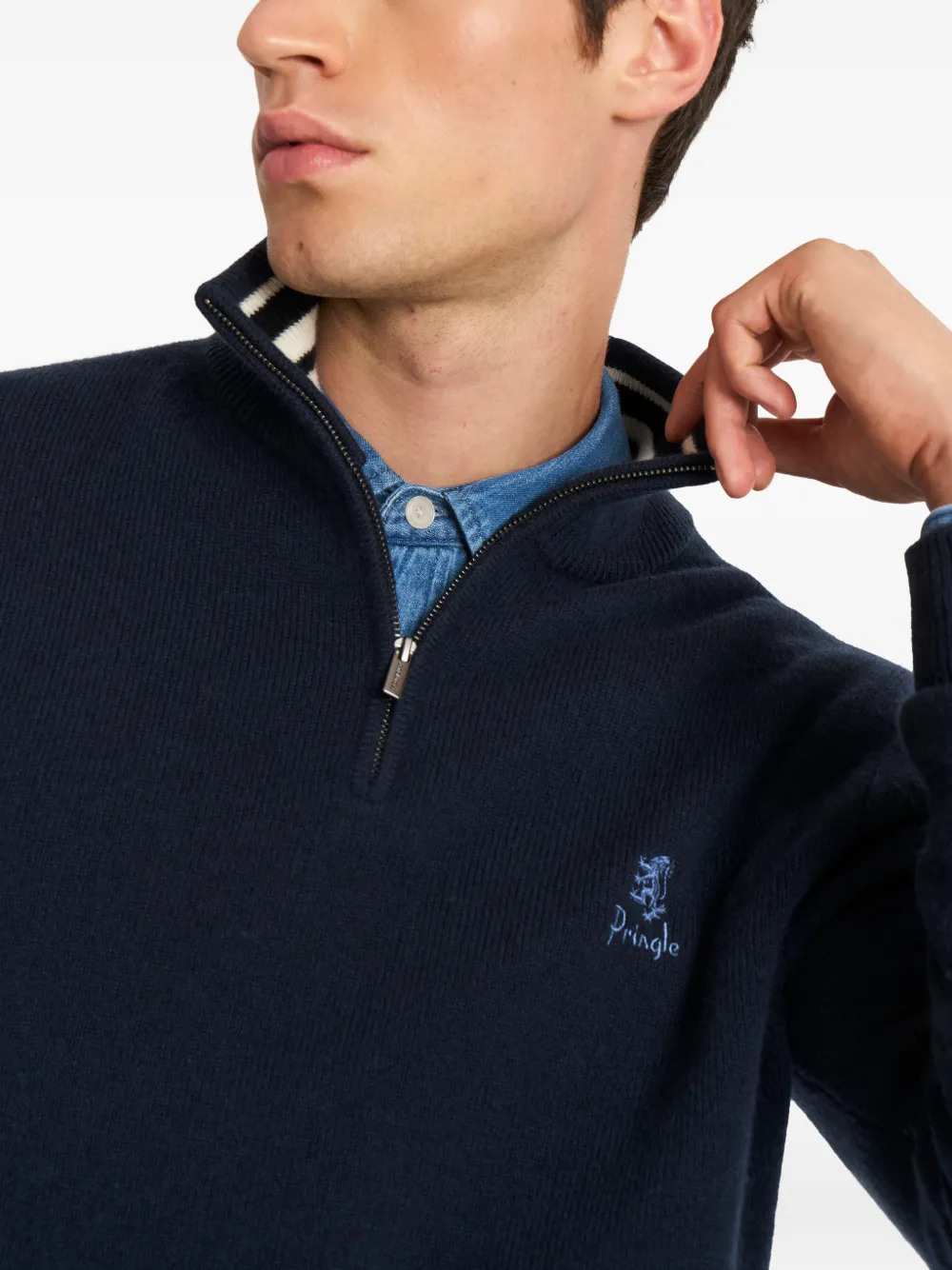 Pringle of Scotland Poloshirt met rits Blauw