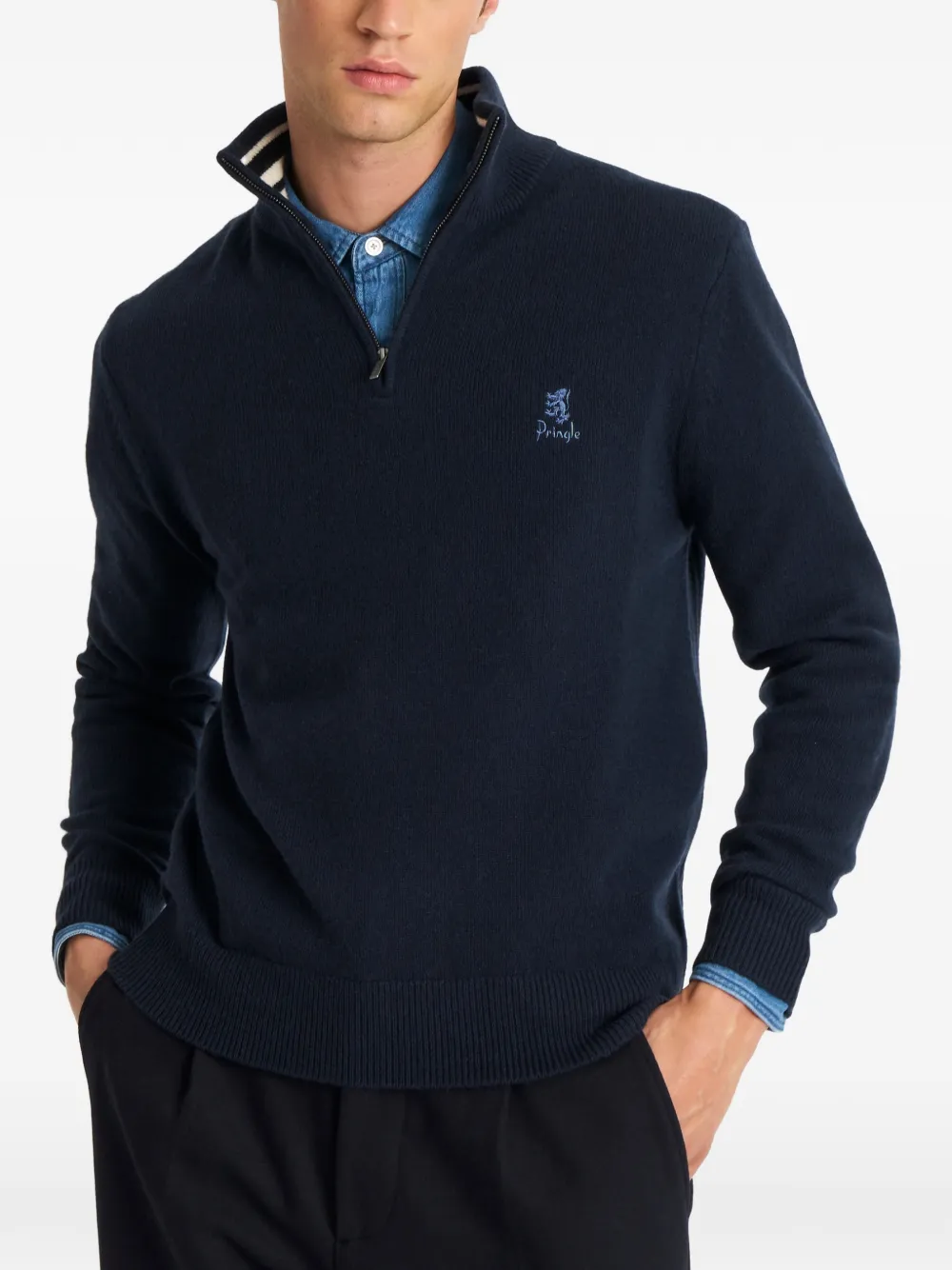 Pringle of Scotland Poloshirt met rits Blauw