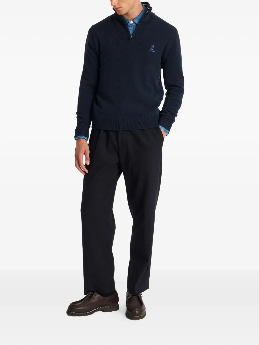 Pringle of Scotland Poloshirt met rits Blauw