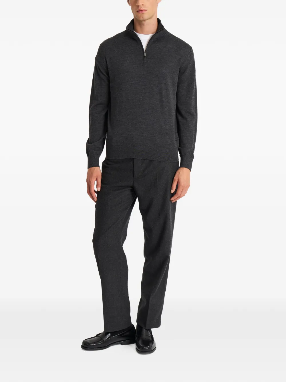 Quarter-Zip Wool Sweater