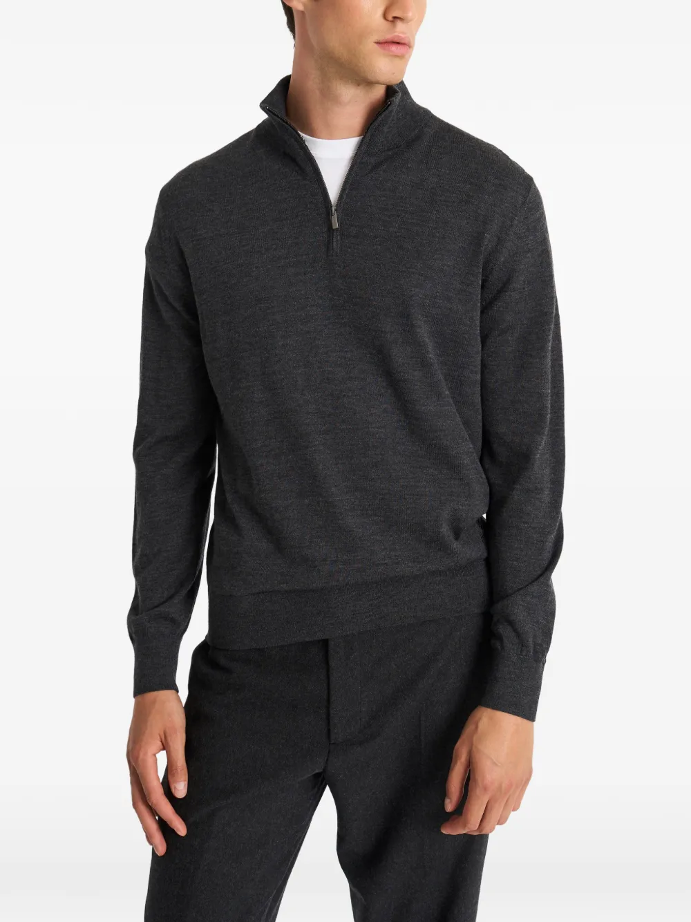 Quarter-Zip Wool Sweater