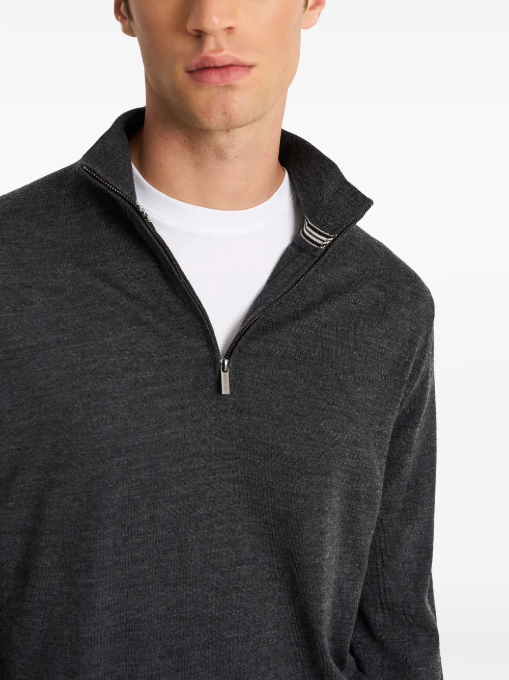 Quarter-Zip Wool Sweater