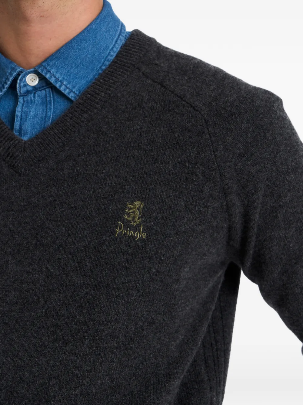 Pringle of Scotland Trui met V-hals Grijs