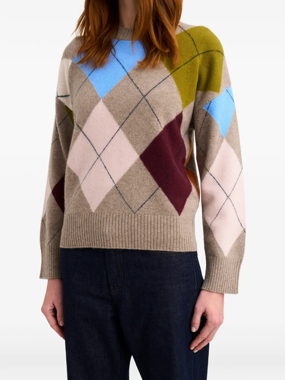 Argyle Crew-Neck Sweater