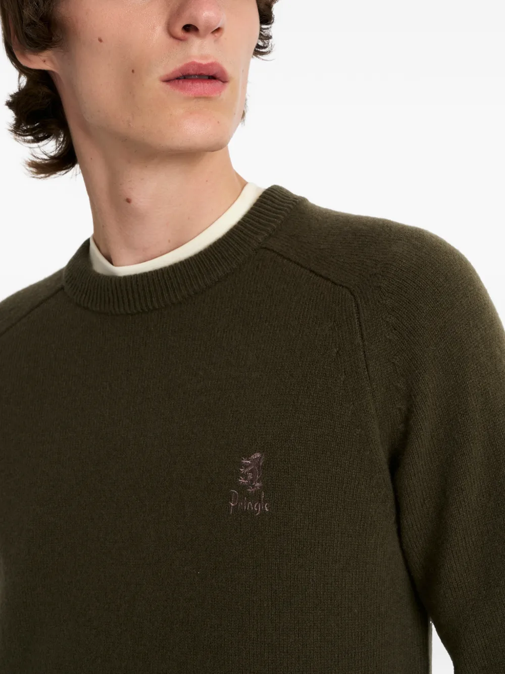 Pringle of Scotland Trui met ronde hals en logo Groen