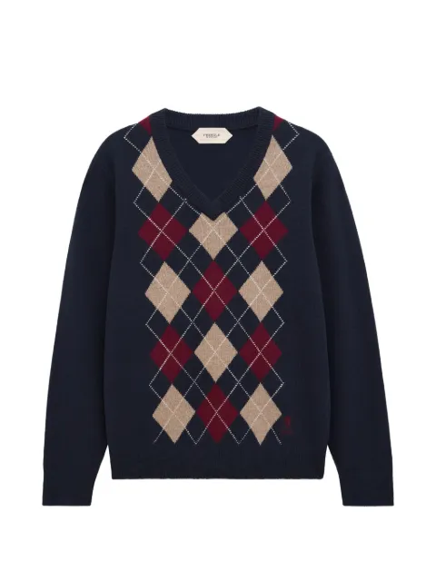 Pringle of Scotland argyle V-neck sweater
