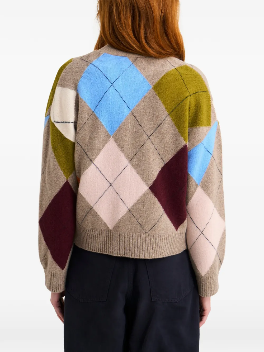 Pringle of Scotland Wollen vest met argyle patroon Beige