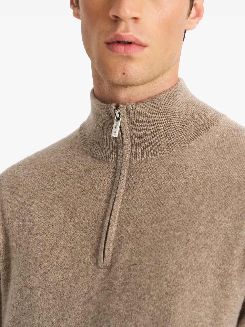 Pringle of Scotland Kasjmier trui met rits Beige