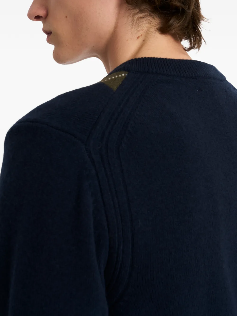 Pringle of Scotland Trui met V-hals en argyle-patroon Blauw