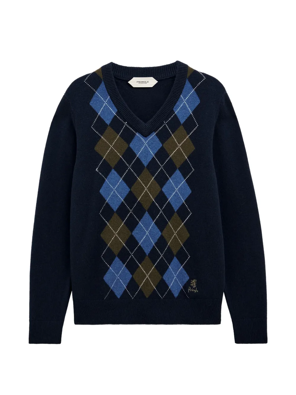 Pringle of Scotland V-neck argyle sweater - Blu