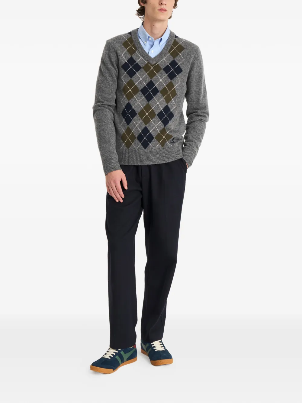 Argyle V-Neck Sweater