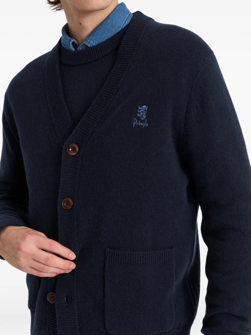 Pringle of Scotland Vest met logo Blauw