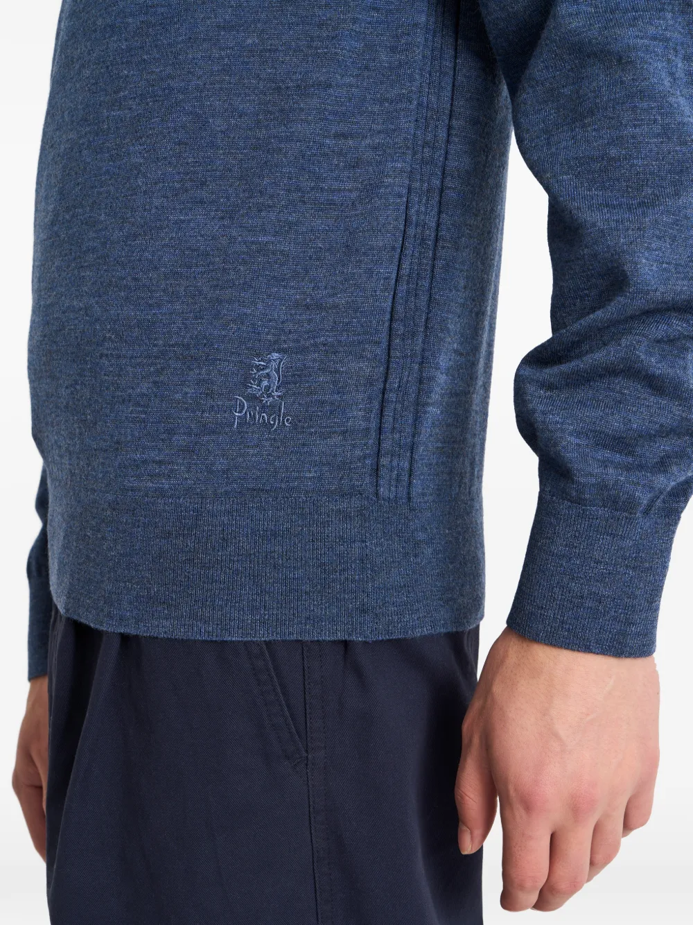 Pringle of Scotland Trui van merinowol met ronde hals Blauw