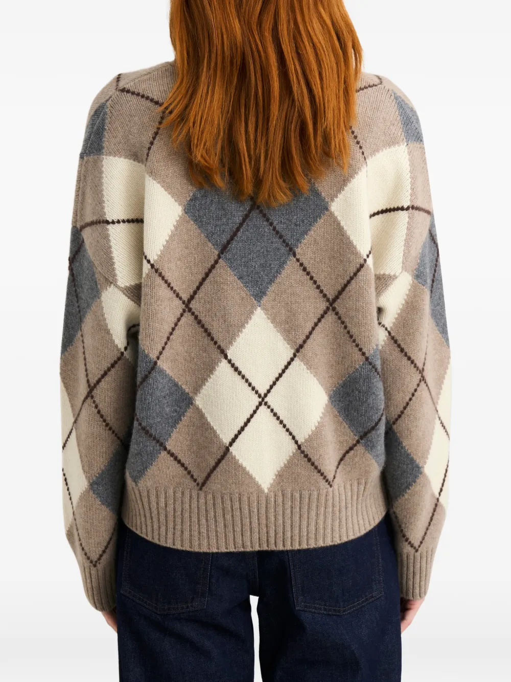Pringle of Scotland Kasjmier vest met argyle patroon Beige
