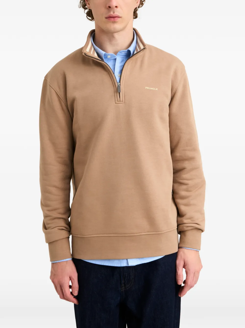Pringle of Scotland Sweater met rits Beige