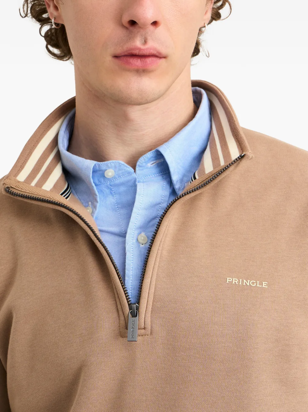 Pringle of Scotland Sweater met rits Beige