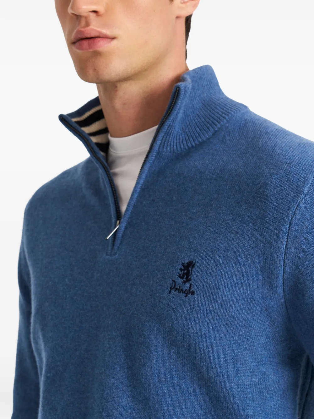 Pringle of Scotland Poloshirt met rits Blauw