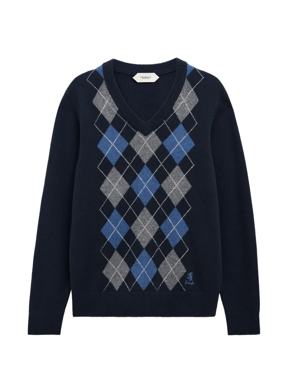 Pringle of Scotland argyle V-neck sweater - Blu