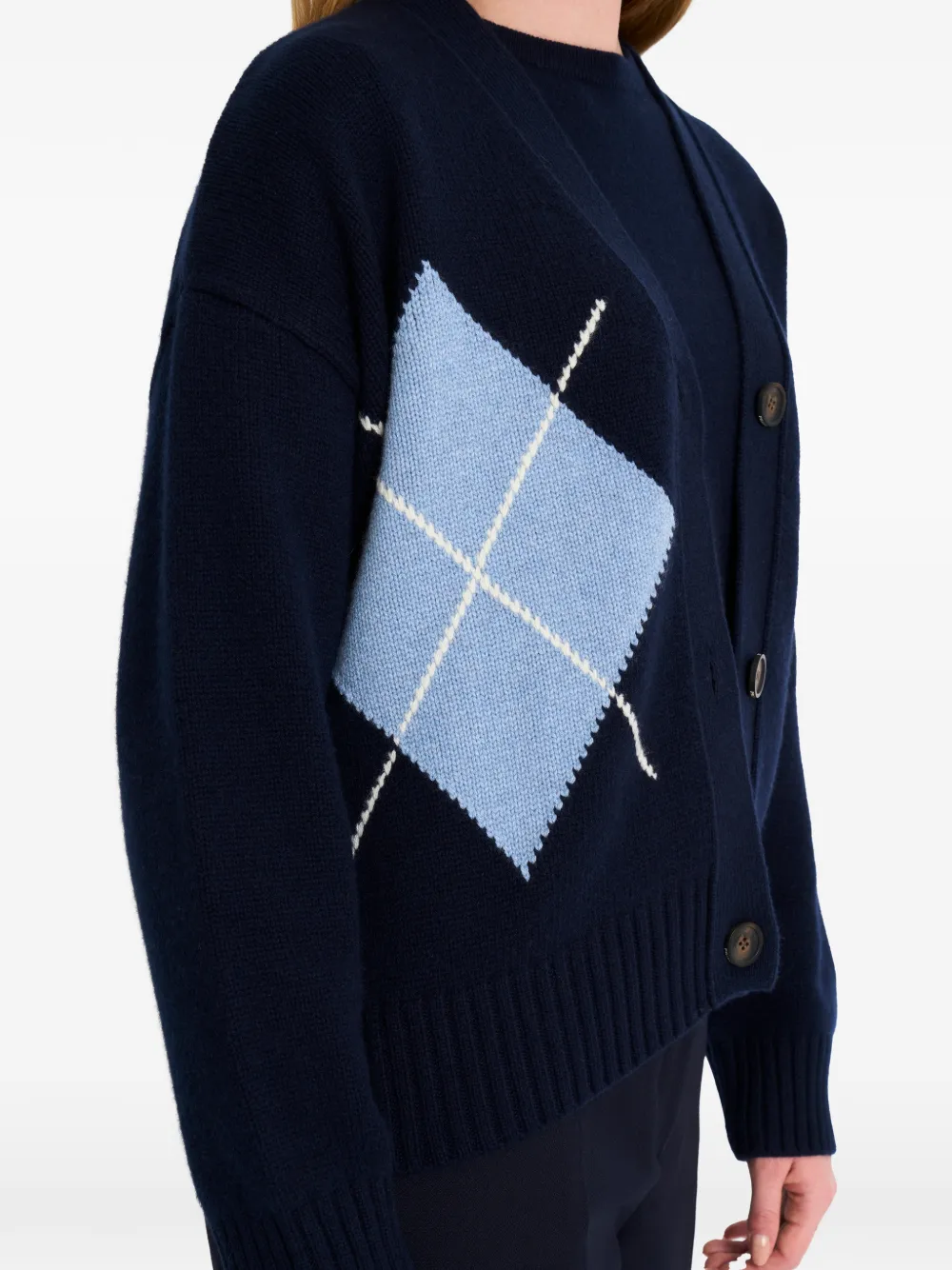 Pringle of Scotland Kasjmier vest met argyle patroon Blauw