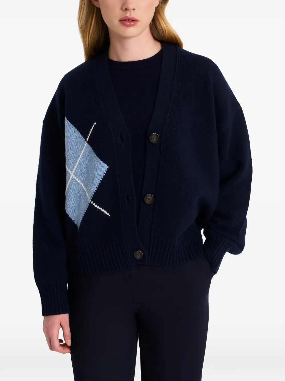 Pringle of Scotland Kasjmier vest met argyle patroon Blauw