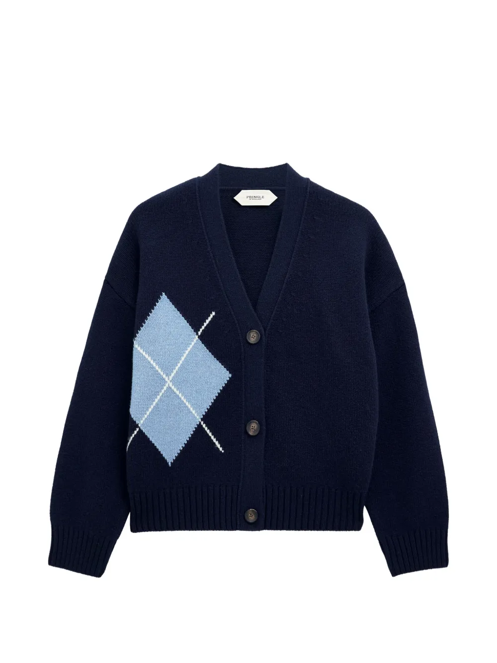 Pringle of Scotland argyle cashmere cardigan - Blu