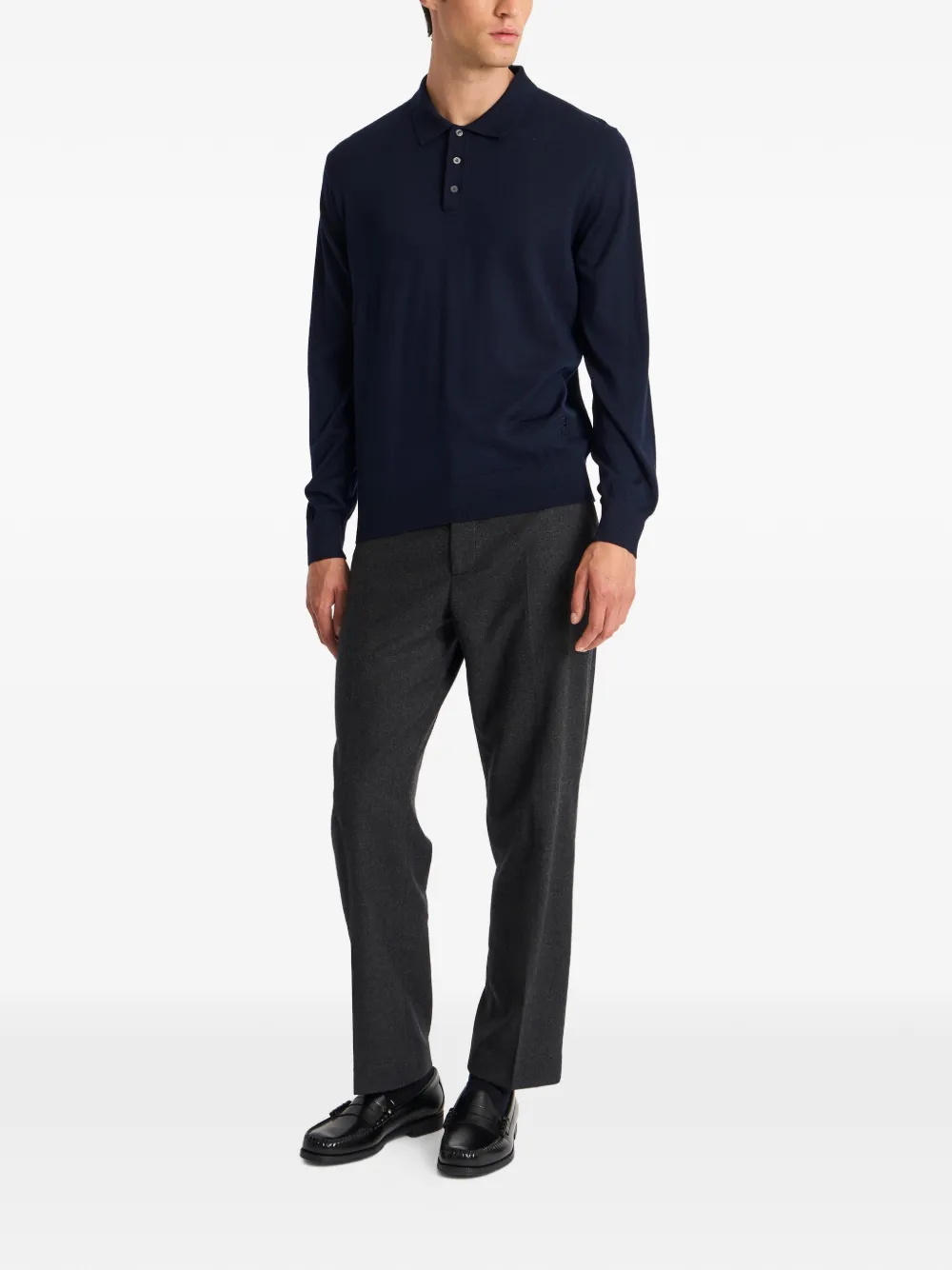 Pringle of Scotland Sweater met polokraag en lange mouwen Blauw
