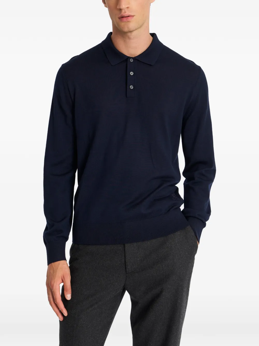Pringle of Scotland Sweater met polokraag en lange mouwen Blauw