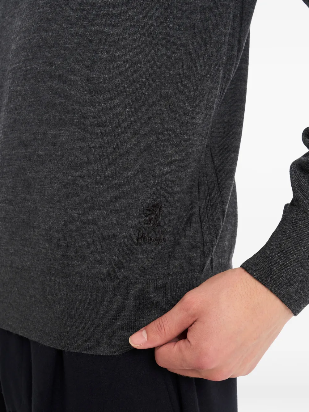 Polo-Collar Merino Wool Sweater