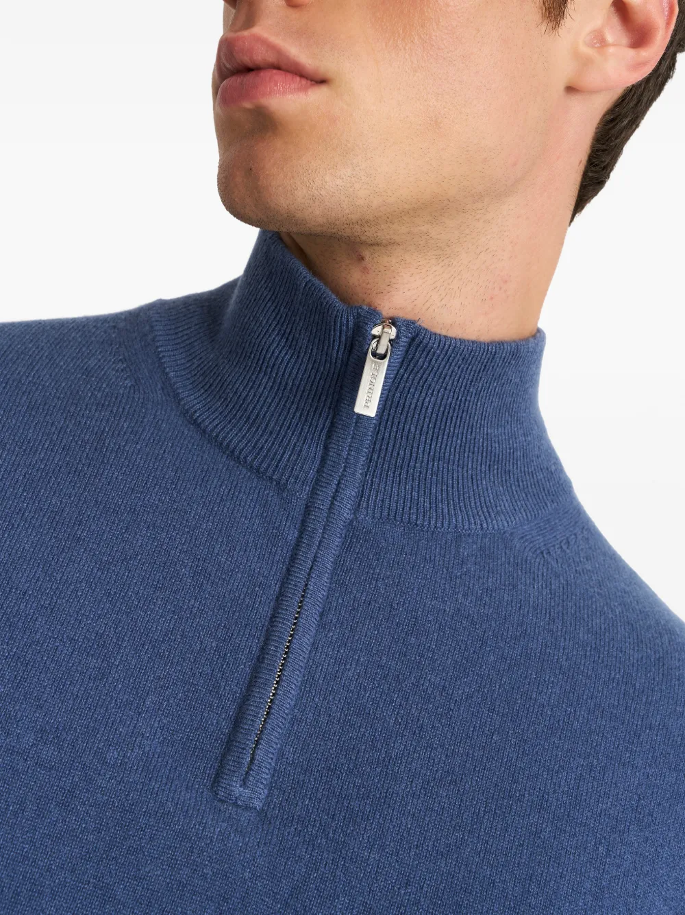 Pringle of Scotland Kasjmier trui met rits Blauw