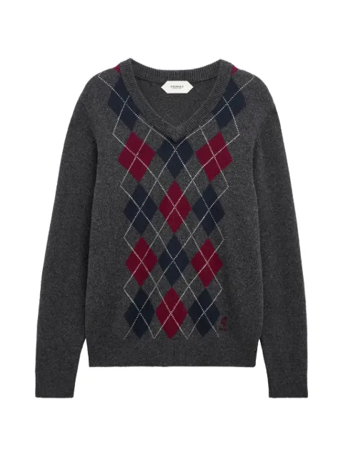 Pringle of Scotland argyle V-neck sweater