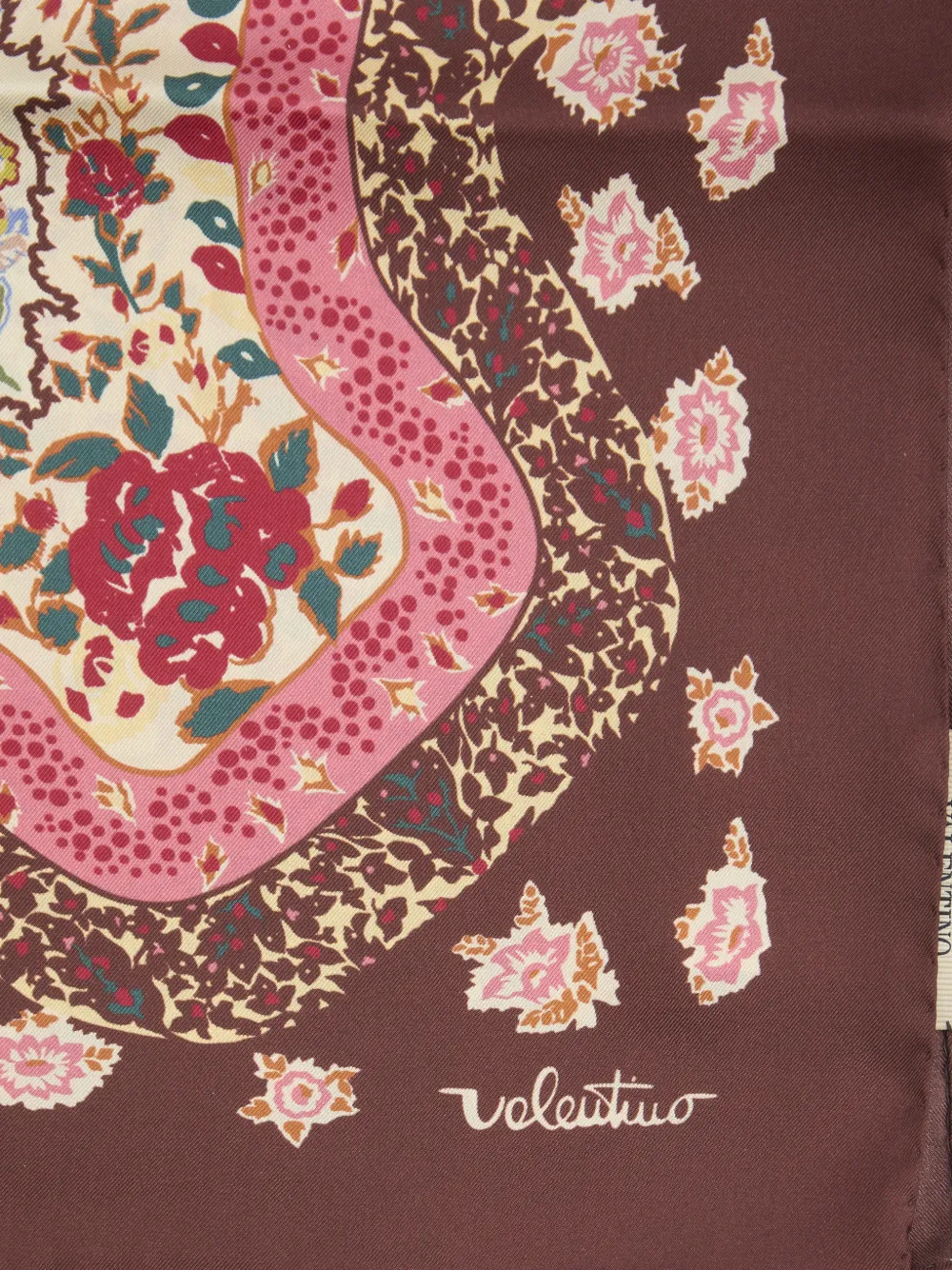 Valentino Garavani Sjaal met bloemenprint Bruin