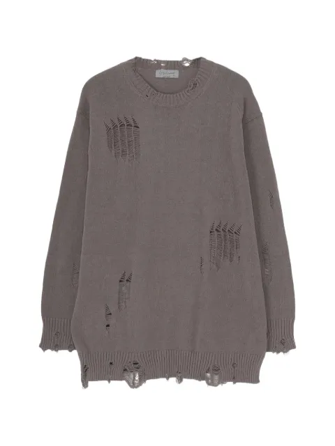 Yohji Yamamoto distressed crew-neck sweater