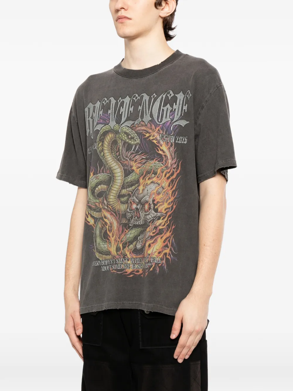  Warman Snake Graphic T-shirt - Grey 