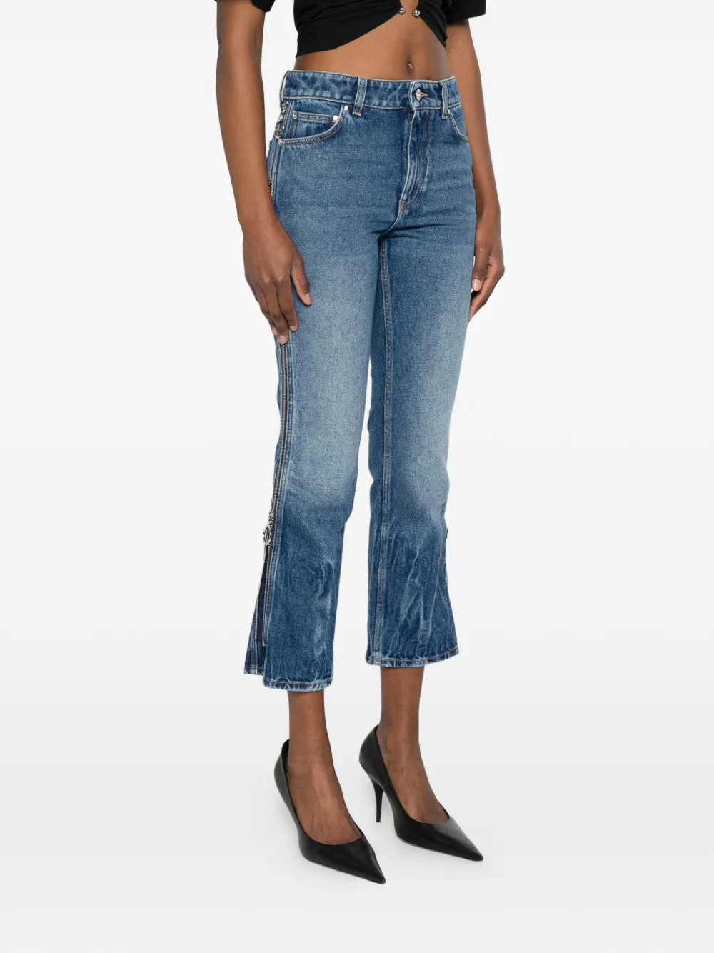  Rabanne Vaqueros Capri Con Cremallera - Azul 